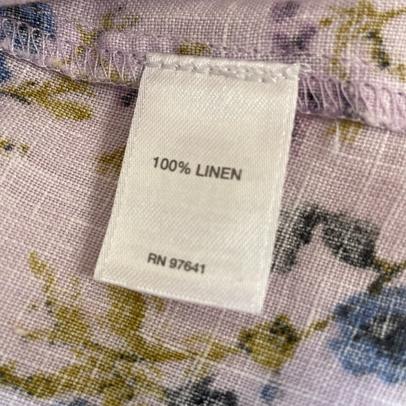 J. Jill Love Linen purple floral linen sleeveless dress large - Picture 3 of 10